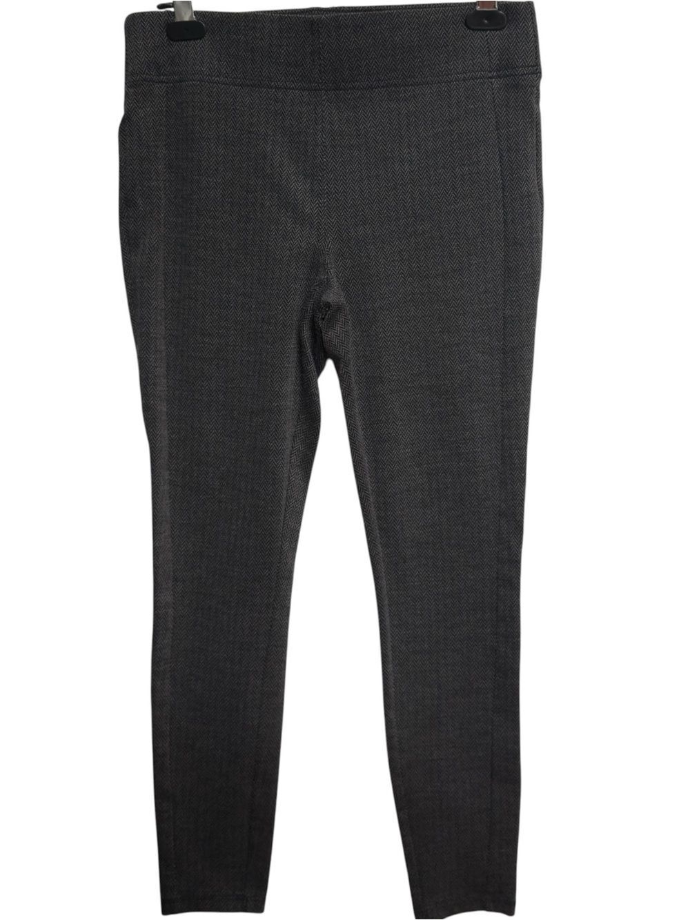 LOFT Outlet Herringbone Gray Charcoal Pull-On Elastic Waist Leggings. Medium.